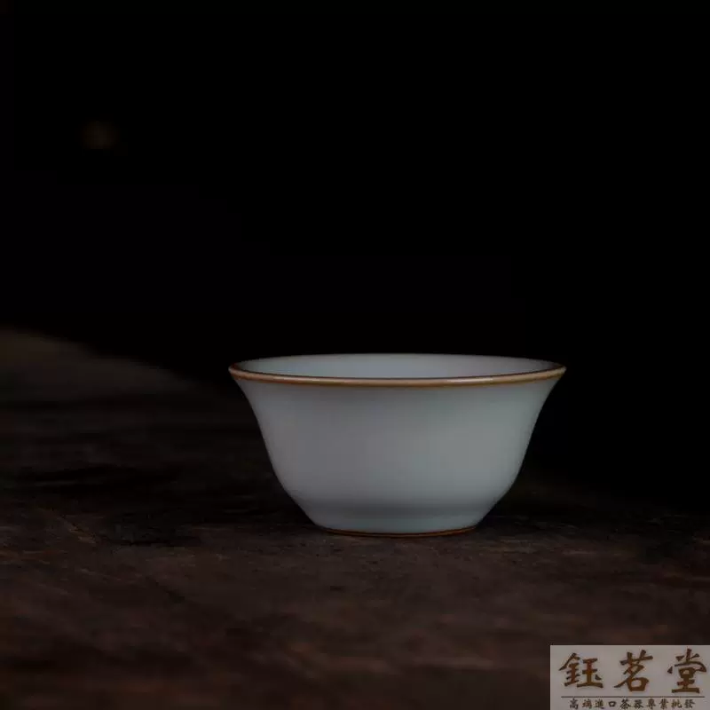 台湾茶具蔡晓芳晓芳窑天青汝窑早期不开片婉玉对杯品杯茶杯-Taobao