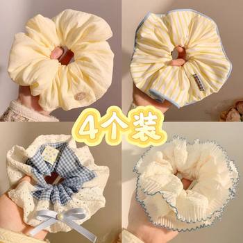 
Creamy super large French simple temperament cloud large intestine hair circle high-end meatball headdress retro hair rope head rope hair accessories