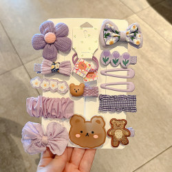 Korean Style Cute Children's Hair Clips for Girls, Hairpins with Bows, Girls' Hair Clip Set, Knitted Bunny Full-Cover Clips