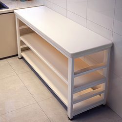 Kitchen Multi-Functional Storage Rack, Floor-Standing Cutting Table, Workbench, Multi-Layer Microwave Oven and Cookware Storage Rack, Narrow Cabinet