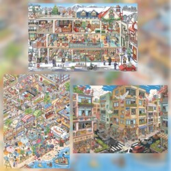 Cai Mi Cultural Creation 1.0 Scenery Stickers Seaside Street Scene Winter Street Grid Room Handmade DIY Miniature Scene Stickers