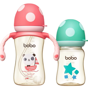 BOBO newborn baby anti -flatulence PPSU bottle one year old 6 months, 2 years old, 3 years old, pipe bottle