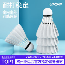 Youmei Badminton Accessories Wind-Resistant and Durable, Not Easy to Break, Nylon Balls for Outdoor Competition and Training, 12 Duck Feather Balls