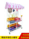 Folding stalls mobile small cart, net red night market display rack with ceiling promotional carts snack stalls shelves
