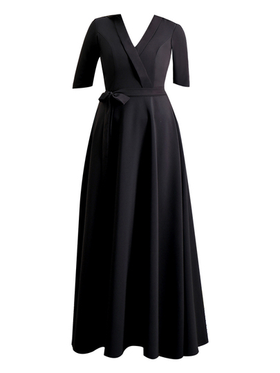 Plus Size Fat Mm Women's Dress Black Evening