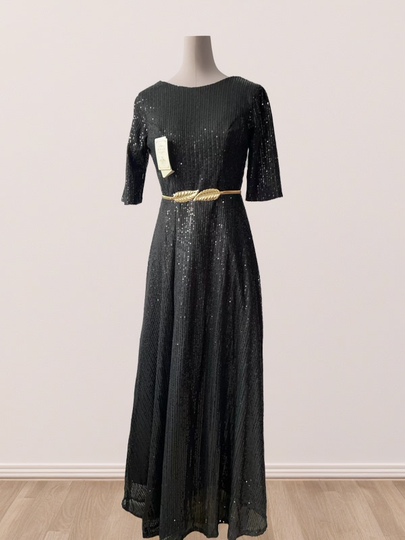 Plus Size Evening Dress - Long A-Line Gown - Deep V-Neck