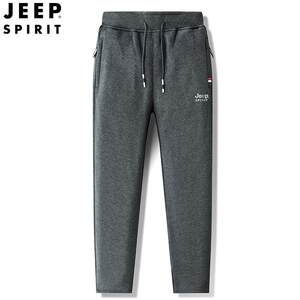 
JEEP SPIRIT spring and autumn new thickened trendy straight sports leggings fashion versatile sweatpants