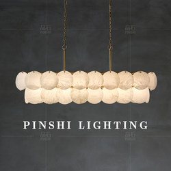 Pinshi Restaurant Chandelier All-Copper Natural Marble 2026 New Model High-End Villa Dining Table Dining Room Island Tea Room Lamp