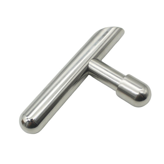 
304 stainless steel T-shaped massage stick acupoint pen massager short stick cool stick t crook EDC fitness defense safety hammer