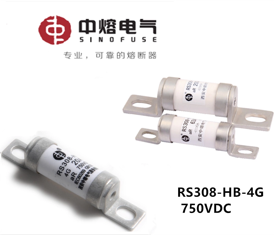 Cầu chì xe điện Xi'an Zhongrong RS308-HB 4G2H50A 63A 80A 100A 750VDC lõi cầu chì