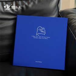 Leather Photo Album for Couples, Large Capacity DIY Self-Adhesive Laminated Photo Album for Families, 4inch 5inch Polaroid Photos, 3inch 6inch Photo Album Storage Book, High Aesthetic Value, Instagram Style