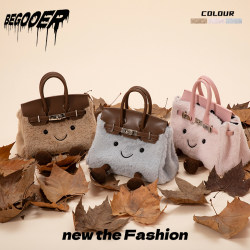 Begooer Cute Plush Crossbody Bag for Women 2025 Autumn and Winter New Cartoon Fashion Furry Bag Kelly Handbag