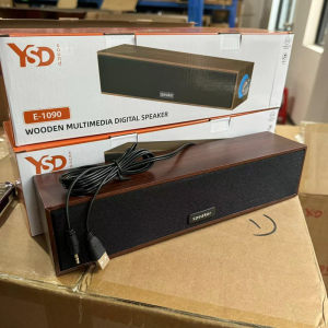 1090 wooden multimedia computer speaker USB desktop laptop audio new subwoofer with lights