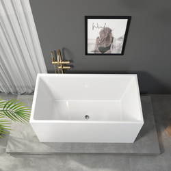 Household Acrylic Bathtub Freestanding Adult and Kidsren Mobile Bathtub Simple Small Apartment Seamless Integrated Small Square Cylinder