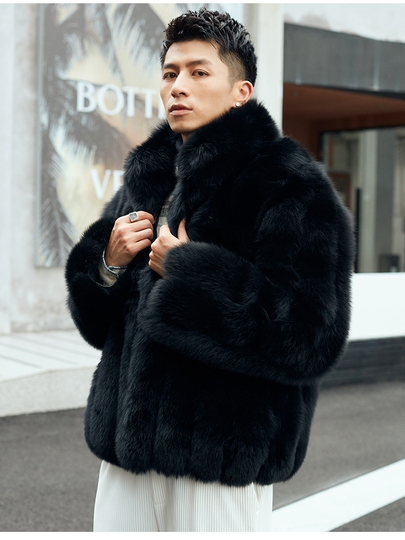 メンズ本物のフォックスファーコート - 冬2021スタイル