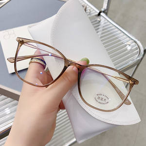 High -value myopia glasses professional degree of men's and women's frames, plain face face, small anti -blue light radiation -proof flat mirror
