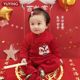 Newborn baby jumpsuit 100-day party one-year-old clothes baby girl full moon festive New Year's greetings clothes red romper