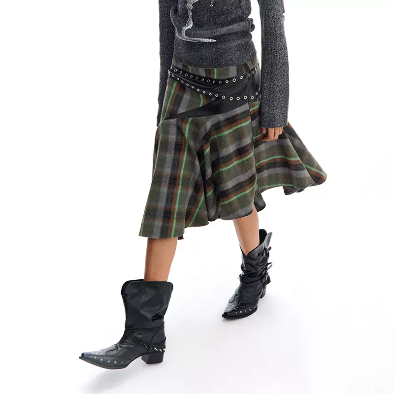 CONP 24SS Label Dislocation Denim Skirt