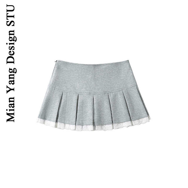 Cotton Yang Sweet Lace Global Super Skirt pure wants to prevent light jk college style, colorful long leg pleated skirt