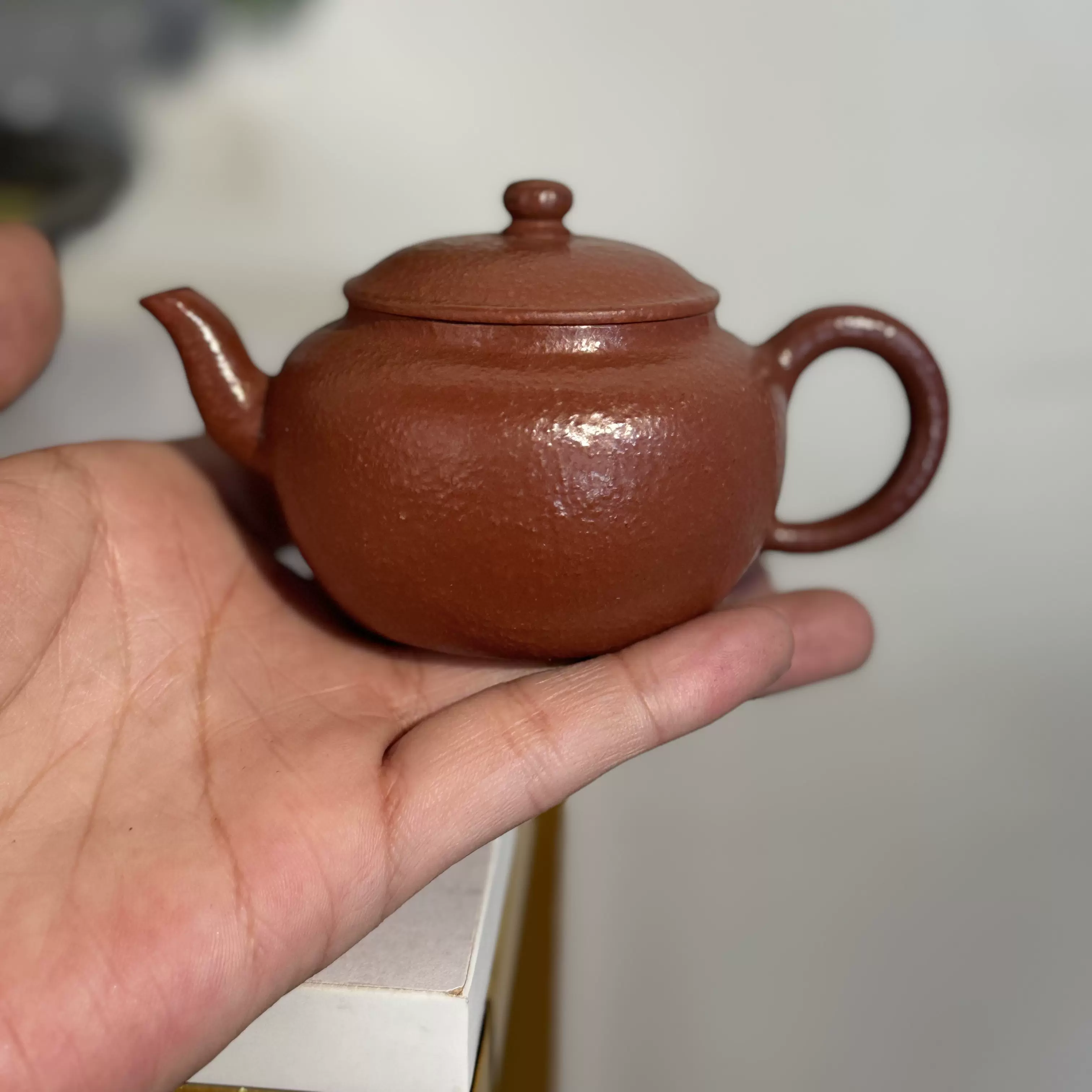 ★中国古玩 孟臣造 単孔 紫砂 朱泥 摘竹漢詩紋 小形 「急須」 在銘 　煎茶道具 鉄瓶 宜兴名家惠孟臣紫砂作品《朱泥小壶》-大师印章简介-淘壶人