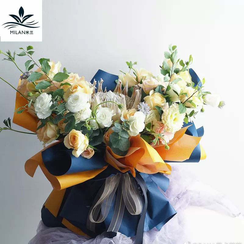 韓國進口牛皮紙鮮花包裝紙韓式花束包花紙花藝禮品包裝進口純