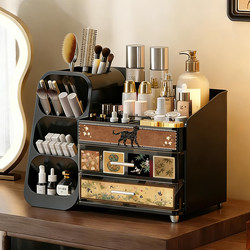 Japanese Cosmetics Storage Box, Desktop High-End Dressing Table Skincare Product Organizer, Lipstick and Makeup Brush Storage Box