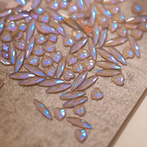 E Rogge 의 2024 로터스 특수 모양 다이아몬드 러브 워터 드롭 플랫 바닥 라인 석 플래시 쥬얼리 쥬얼리