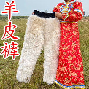 Changye Middle -aged and Elderly High -waisted Wool Pants Men's Winter Thicked Fur Fur in the Inner Biliary Pants Elderly Cotton Pants
