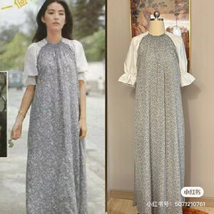 
Brigitte Lin’s style retro casual fashion designer floral chiffon dress long dress with the same style as Brigitte Lin