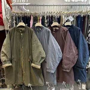 
We 57167 Korean autumn and winter loose casual versatile long cotton windbreaker women's stand collar zipper coat cotton coat