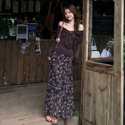 French-Style Floral One-Shoulder Dress for Women, 2026 New Model, Stunning Early Spring Outfit, Complete Set of Long Dress