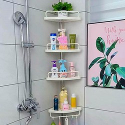 No-Drill Storage Rack for Bathroom, Shower Rack for Shower Gel, Shampoo, Triangular Stainless Steel Storage Shelf