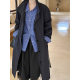 Frosty versatile silhouette stand collar windbreaker for women 2024 autumn lazy style solid color mid-length lace-up jacket top for women