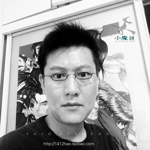 Japanese lower half of the metal super small square box glasses female with degree lens niche art anime glasses frame men
