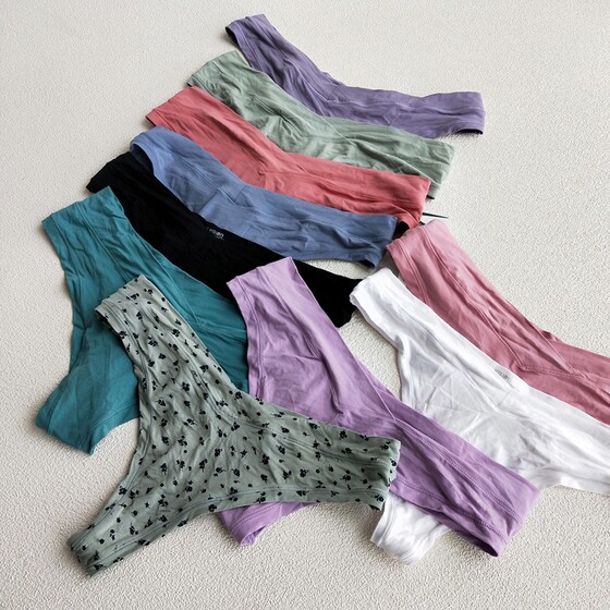 
French single M Tens Modal elastic V-shaped waist breathable multi-color simple peach buttocks soft and comfortable low-waist women's T-trousers