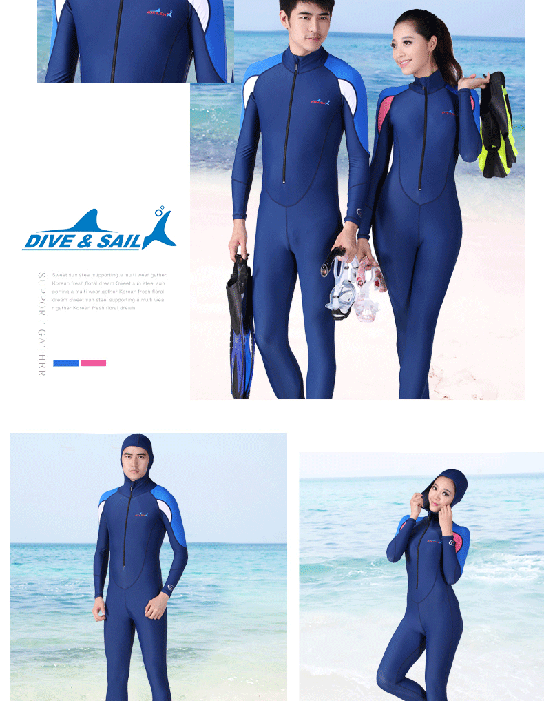 Dive&sail ダイビングスーツ - レディース/メンズ 長袖 日焼け