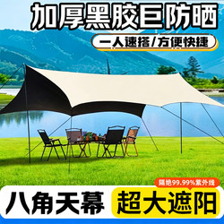 Outdoor Canopy Tent Rain Shelter Black and Silver Coating Sunshade Sun Protection Uv Protection Camping Barbecue Supplies