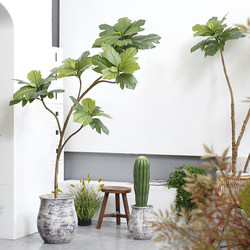 Artificial Bread Tree Green Plant Potted Plant for Home Living Room and Guesthouse Decoration, Wabi-Sabi Style Large Fake Tree Plant Bonsai