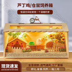 Solid Wood Quail Breeding Box Complete Set Pet Breeding and Rearing Constant Temperature Golden Hamster Cage Luxury Villa