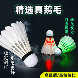 Luminous Badminton Plastic Windproof Outdoor Training Nylon Night Fluorescent Goose Feather Ball Set with Light