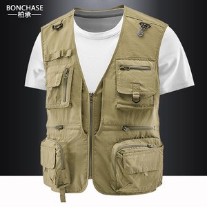 
Mesh quick-drying vest men's thin fishing vest large size photography vest spring and autumn multi-pocket outdoor waistcoat trendy