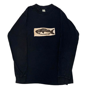 
VINTAGE American retro lazy style black heavy patch high-end early autumn long-sleeved T-shirt tops for men and women