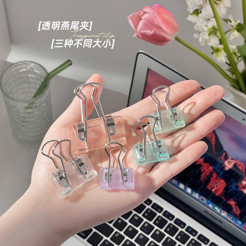 3학년 2급 롱테일클립 더브테일클립 시험지클립 문구류 보관 사무실 서류철 투명 피닉스테일클립 -