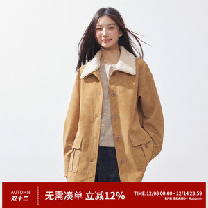 
RPB BRAND American retro Bath lapel jacket loose mid-length windbreaker coat