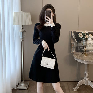 
Spring women's slim temperament A-line high-waisted bottom-fitting sweater dress new knitted small dress