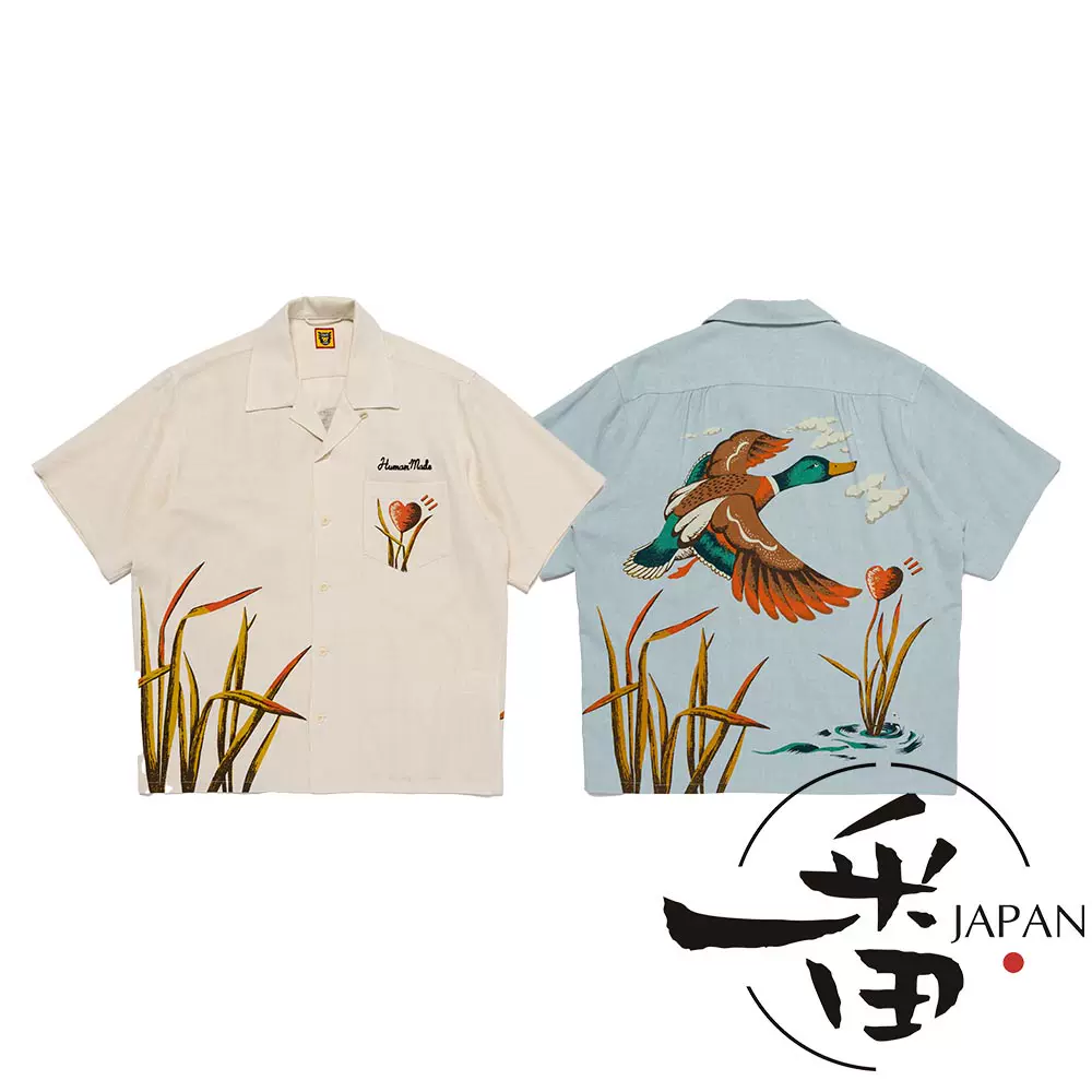 最安値】HUMAN ぶ厚 MADE DUCK ALOHA SHIRT WHITE