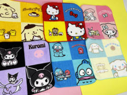 Children's Cartoon Ugly Fish Mermaid Hanton Kuromi Cinnamoroll Pudding Dog Hello Kitty Square Towel Handkerchief