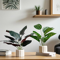 Nordic Modern Style Living Room Office Desktop Artificial Green Plant Potted Ornaments Green Plants Fake Flowers Landscaping Decoration