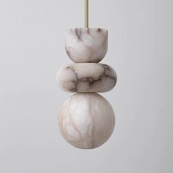 New Chinese-Style Spanish Imported Natural Marble Single-Head Chandelier for Restaurant Bar Counter, Tv Background Wall, Bedroom Bedside