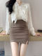 Black hip skirt for women in summer new high-waisted professional skirt sexy tight pleated one-step skirt slim short skirt